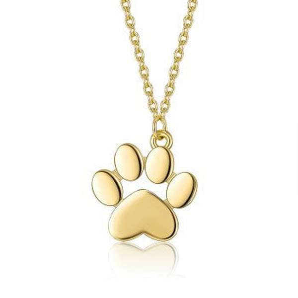 925 Silver Footprint Dog Cat Paw Print Foot Necklace - Minihomy