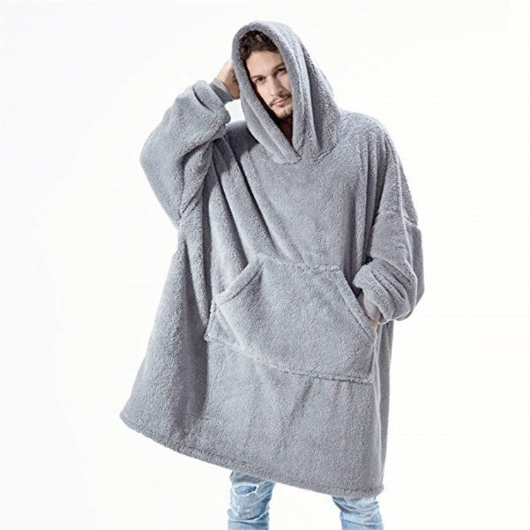 Comfortable Loose Double-Sided Fleece Thicker Wearable Blanket - Minihomy