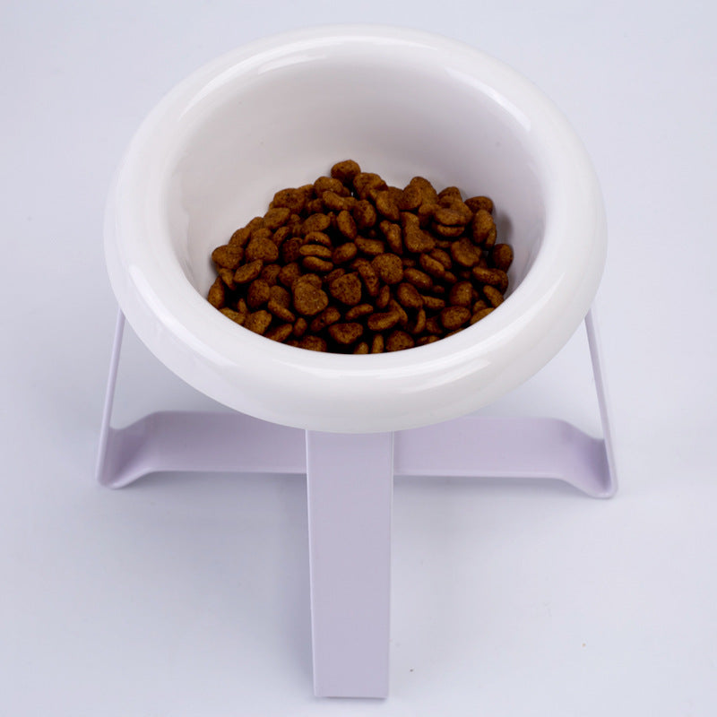 Pet Bowls Creative Antislip Cat Feeding Bowl Cat Food Bowl With Iron Stand 2 In 1 Pet Food Water Feeder Pet Feeding Supplies - Minihomy