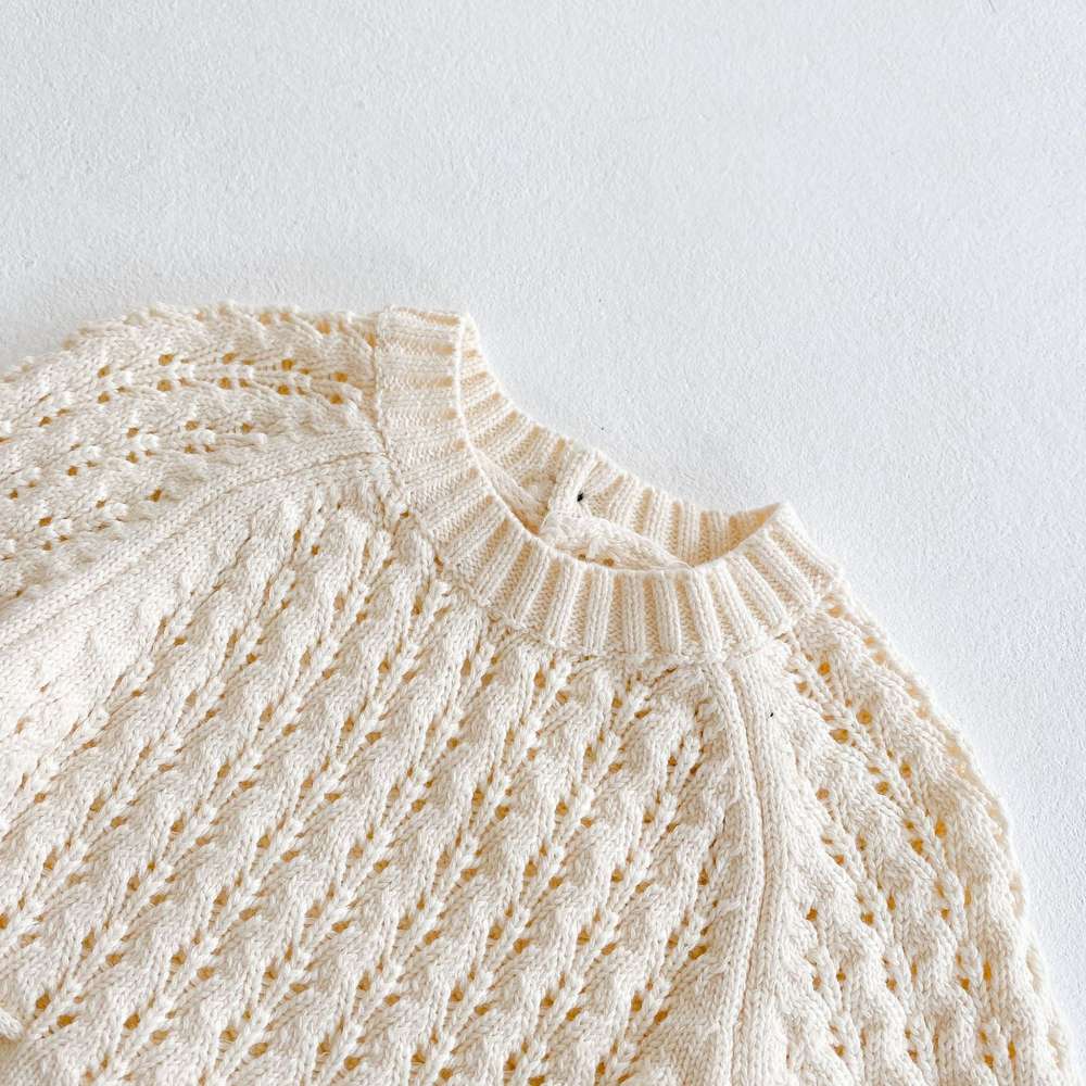 Girl Baby Knitted Hollow Waist Girdle Long Sleeves Harpy Dress Triangle - Minihomy