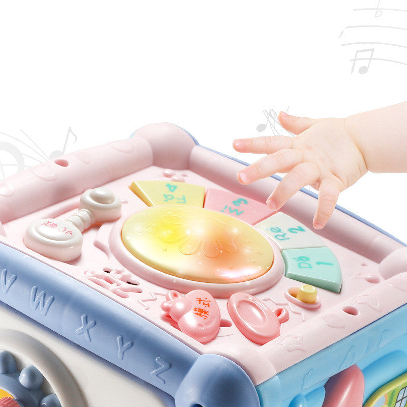 Baby Musical Box Toddler Funny Hand Drum Toy Baby Activity Cube Geometric Blocks - Minihomy