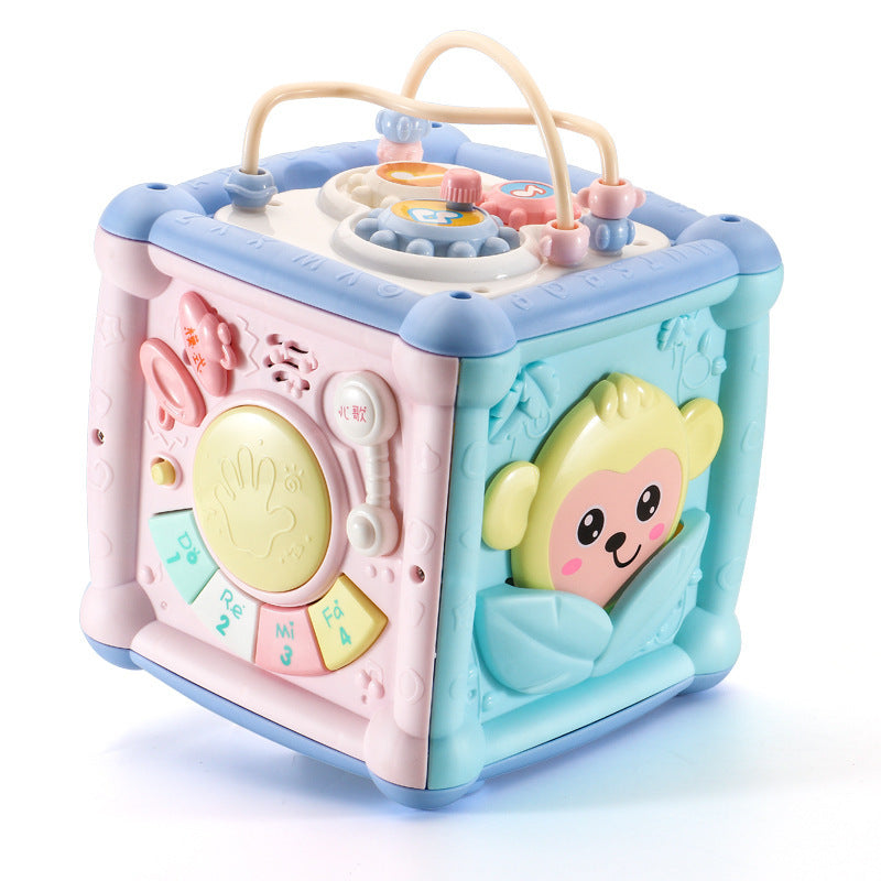 Baby Musical Box Toddler Funny Hand Drum Toy Baby Activity Cube Geometric Blocks - Minihomy