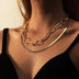 Multilayer Irregular Geometric Chain Snake Bone Flat Chain Lock - Minihomy