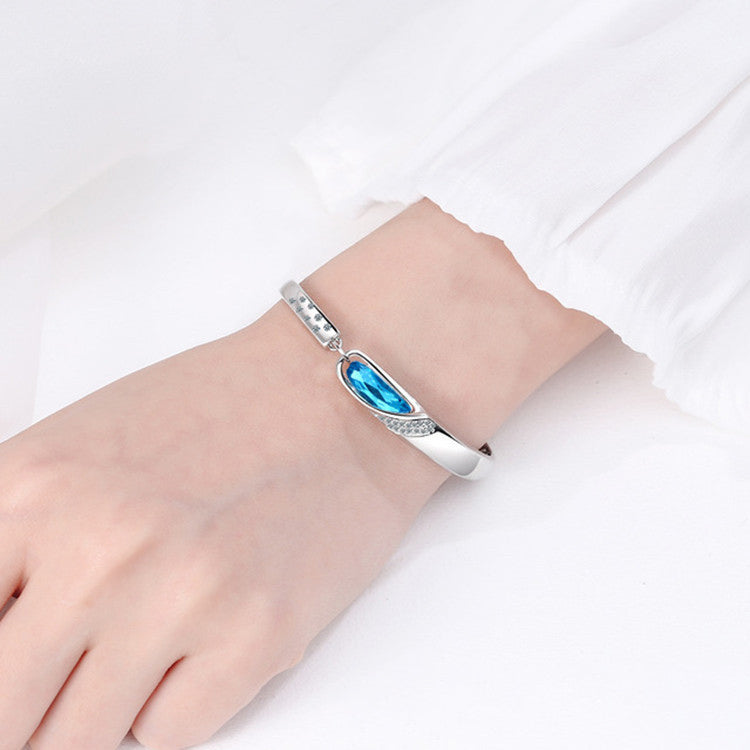 High quality blue crystal zircon bracelet for women - Minihomy