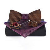 Bow Tie Set Square Scarf Cufflinks Brooch Set - Minihomy