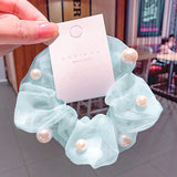 Mesh Pearl Large Intestine Hair Tie - Minihomy