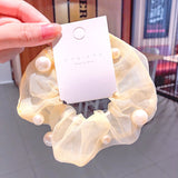 Mesh Pearl Large Intestine Hair Tie - Minihomy