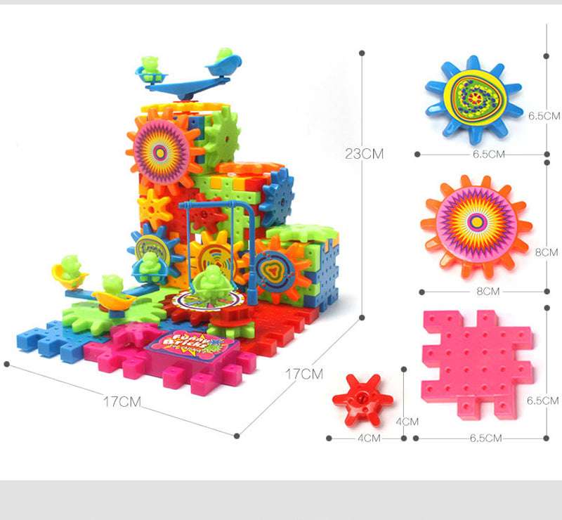 Electric Gears 3D Model Building Kits Plastic Brick Blocks Educational Toys for Kids - Minihomy