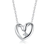 S925 Sterling Silver Platinum Plated Love Necklace Women