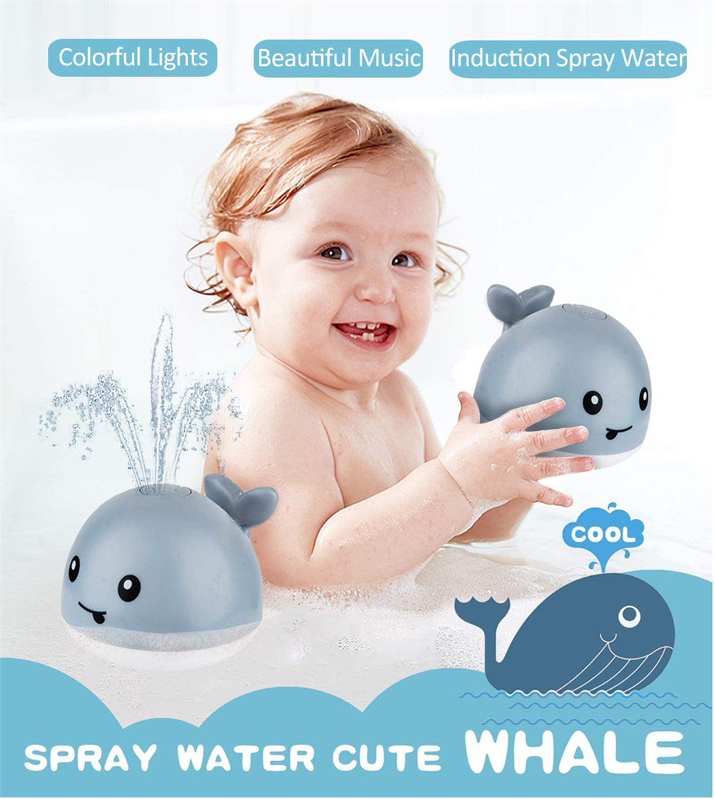 Baby Cute Cartoon Whale Floating Spraying Water Bath Toys With Light Music LED Light Baby Toys - Minihomy