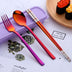 Portable Student Tableware Box Set Cute Chopsticks Spoon Fork Stainless Steel Three-Piece Single Travel - Minihomy