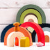 Children Wooden Rainbow Arched Stacked Toys Montessori Education Building Blocks - Minihomy