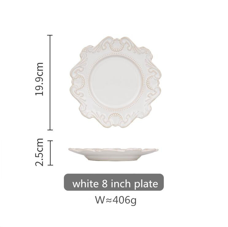 Retro Embossed Ceramic Tableware