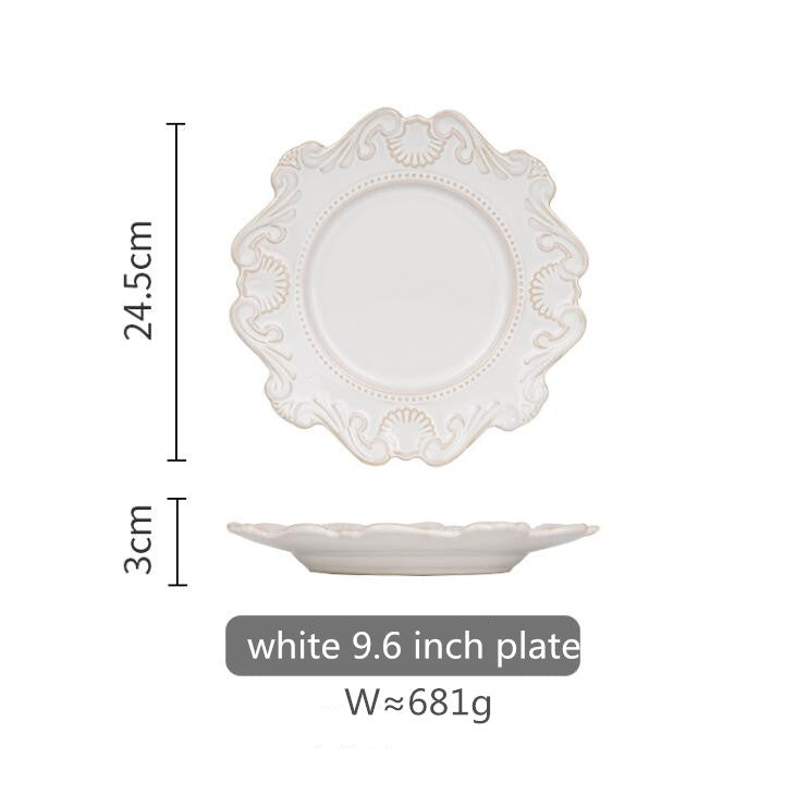 Retro Embossed Ceramic Tableware