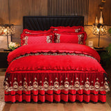 Lace Bedskirt Bedclothes Mattress Cover Bedspread Pillowcases Home Textiles - Minihomy