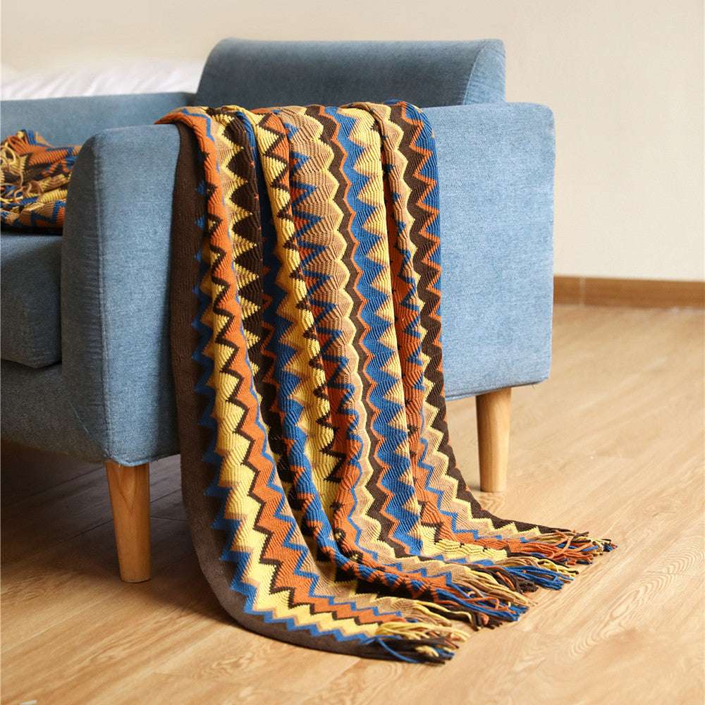 Bohemian Sofa Blanket Cross Border Knitting Blanket Office Nap Blanket Air Conditioning Blanket - Minihomy