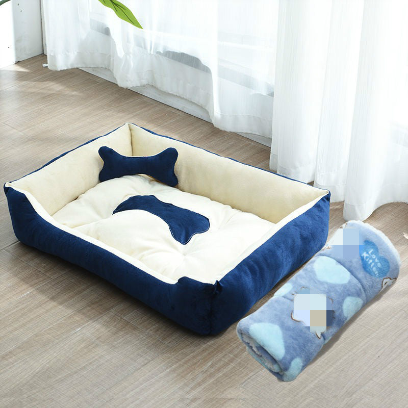 Kennel Four Seasons Golden Retriever Teddy Kennel Dog Bed Dog Mat Small Dog Medium Dog - Minihomy