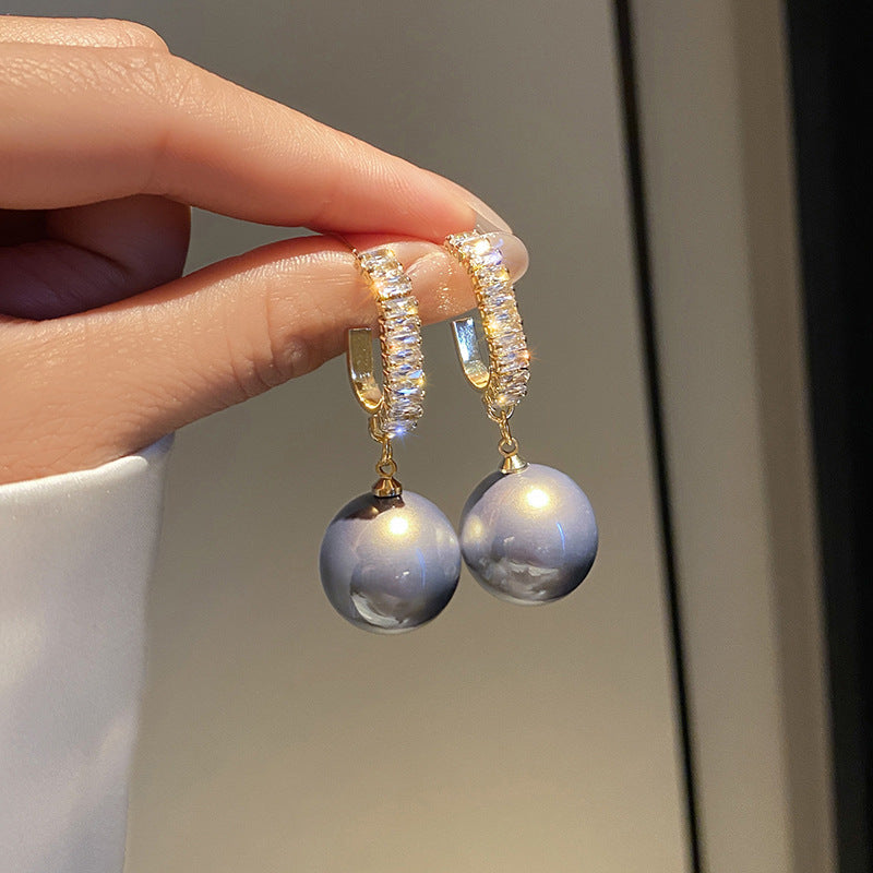 Korean Oversized White Pearl Drop earring - Minihomy