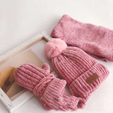 Children's Suit Knitted Hat Scarf Gloves Three-Piece Suit - Minihomy