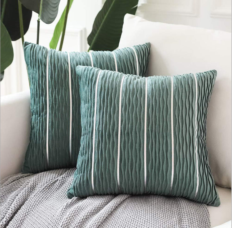 Simple Luxury Striped Velvet Pillow Cover for Sofa Flannel Velvet Sofa Cushion Cover