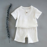 Baby Summer Cotton Soft Set - Short Sleeve Shorts Two-Piece Set for Kids - Minihomy