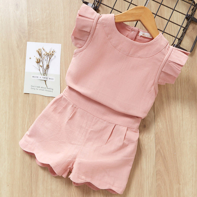 For Baby Girl Kids T-Shirt Shorts Suit - Minihomy