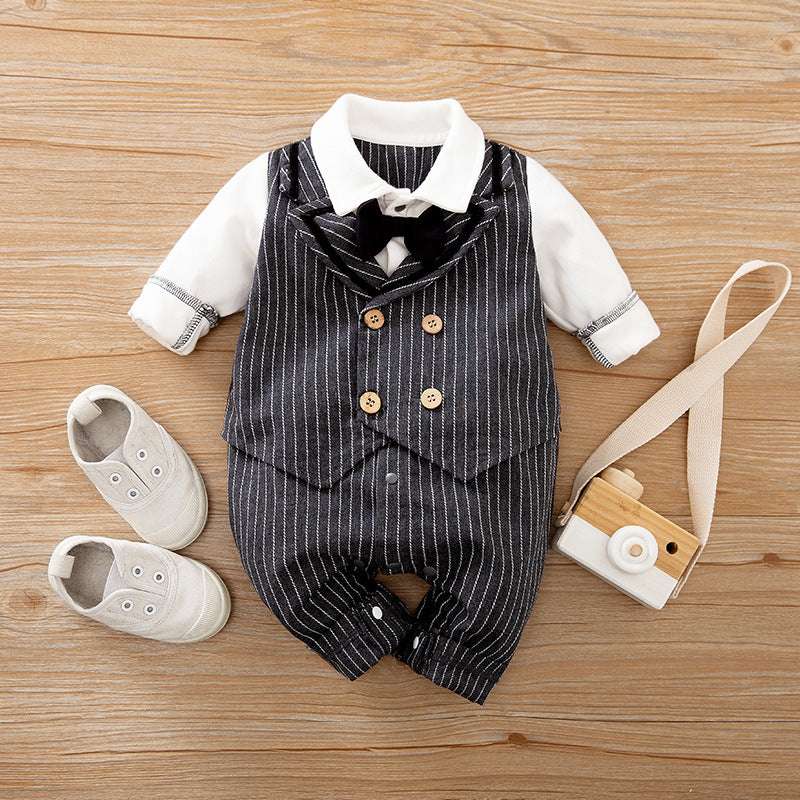 Baby Jumpsuit Spring And Autumn Gentleman Long-Sleeved Baby Clothes - Minihomy