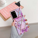 Marble Mosaic Rhombus Flower Silicone Phone Case - Minihomy