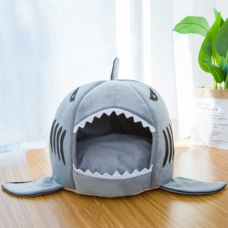 Creative Dual-Purpose Shark Pet Bed Small Dogs And Cats Warm Pet Bed - Minihomy