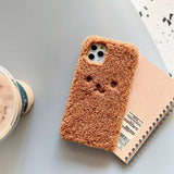 Embroidery Plush Cartoon Bear Phone Case - Minihomy