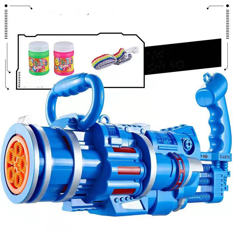 Gatling Bubble Gun Machine Children'S Automatic Electric Bubble Machine Porous Light Music - Minihomy