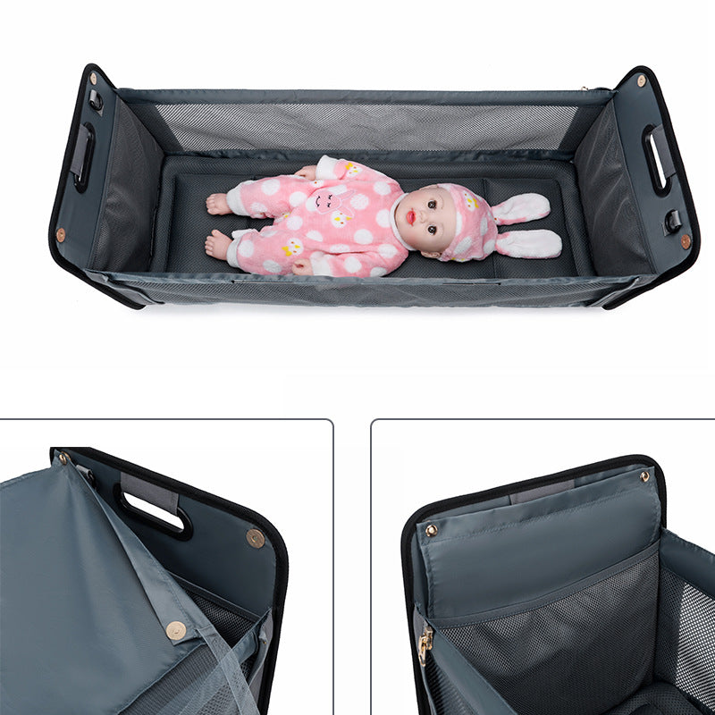 Portable Shoulder Folding Bed Baby Nappy Messenger Bags - Minihomy