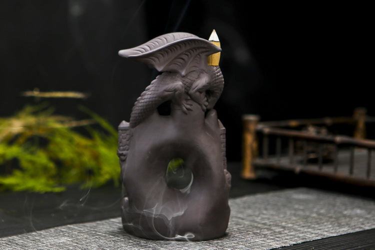 Double Dinosaur Castle Spit Fog Incense Backflow Incense Burner - Minihomy