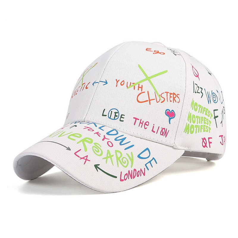 WHAT Graffiti Baseball Cap Hip Hop Tide Caps for Teenagers