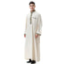 Muslim Arab Middle East Men's Applique Stand Collar Robe - Minihomy