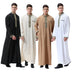 Muslim Arab Middle East Men's Applique Stand Collar Robe - Minihomy