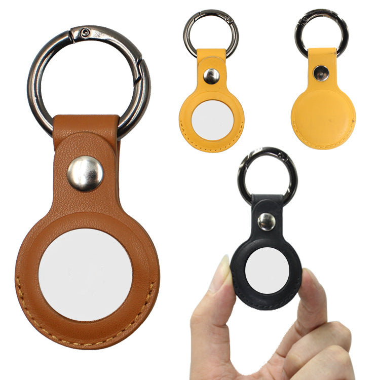 For Airtags Leather Case Keychain Protective Sleeve - Minihomy