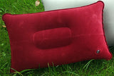 Outdoor Pvc Pillows Travel Camping Thick Flocking Rectangular Inflatable Pillows Nap - Minihomy