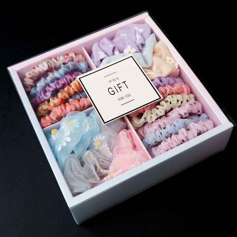 Girls' Popular Large Intestine Hair Rope Hair Tie Gift Box - Minihomy