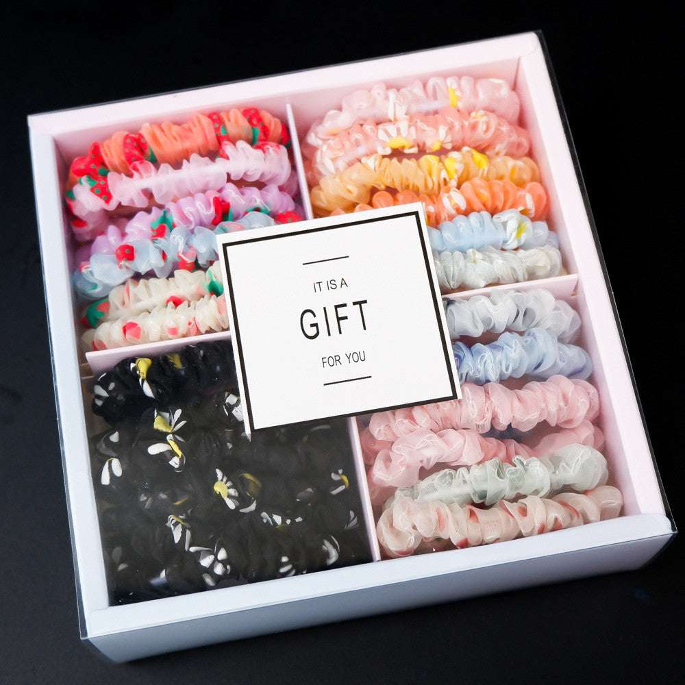 Girls' Popular Large Intestine Hair Rope Hair Tie Gift Box - Minihomy