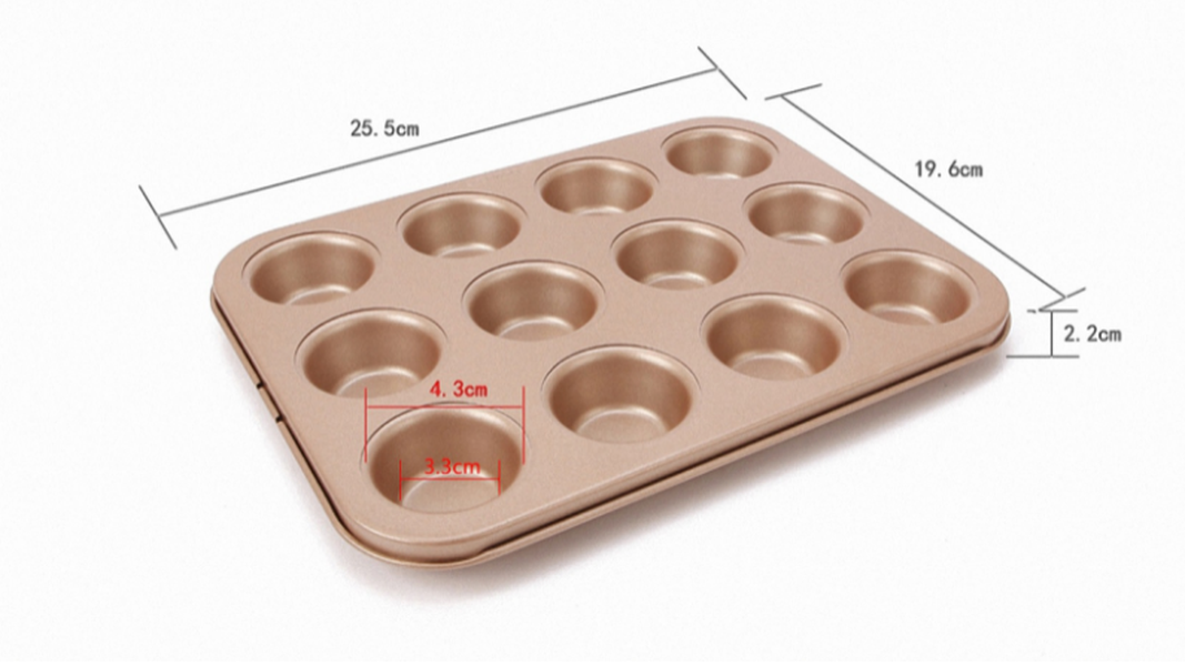 12 Cups Muffin Baking Bread Cake Mold - Minihomy