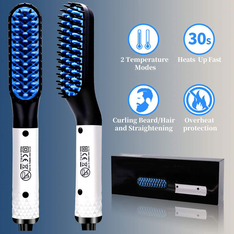 Multifunctional Hair Straightener Hair Comb Brush Men Beard Straightener - Minihomy