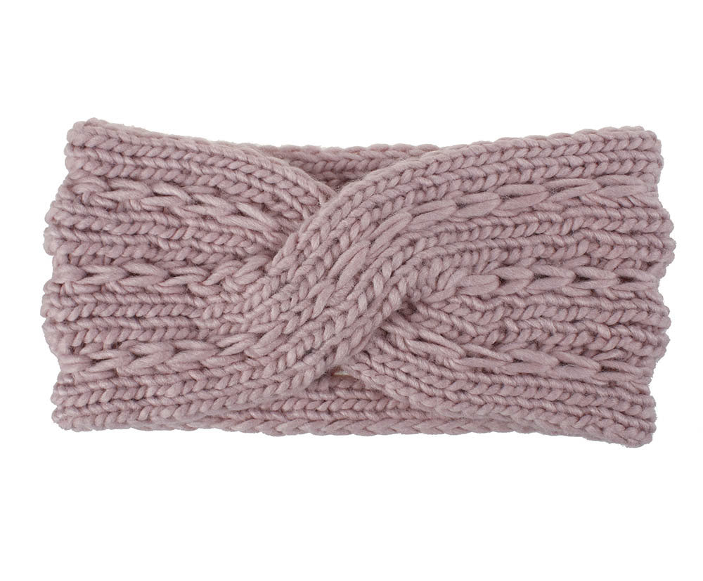 Acrylic Thick Wool Knitted Headband Diagonally Crossed Hair Accessories For Women - Minihomy