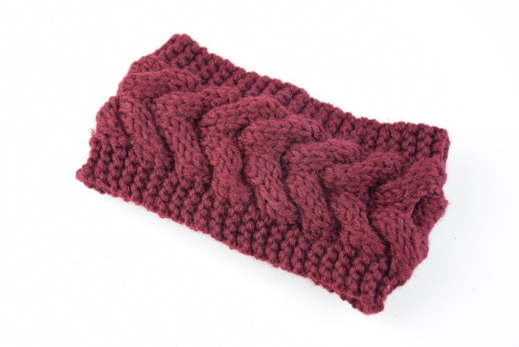 Acrylic Thick Wool Knitted Headband Diagonally Crossed Hair Accessories For Women - Minihomy