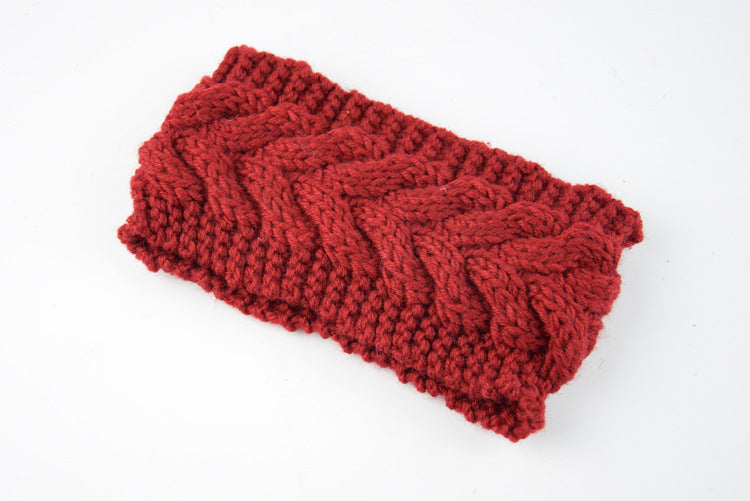 Acrylic Thick Wool Knitted Headband Diagonally Crossed Hair Accessories For Women - Minihomy