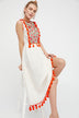 Bohemian Embroidered Floral Fringe Sleeveless Vest Dress - Minihomy