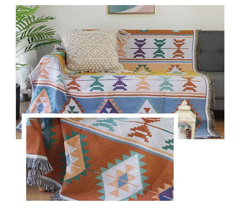 Bohemia Sofa Cover Geometric Throw Blanket For Beds Spread Sofa Towel Knitted  Blanket - Minihomy