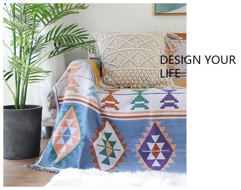 Bohemia Sofa Cover Geometric Throw Blanket For Beds Spread Sofa Towel Knitted  Blanket - Minihomy