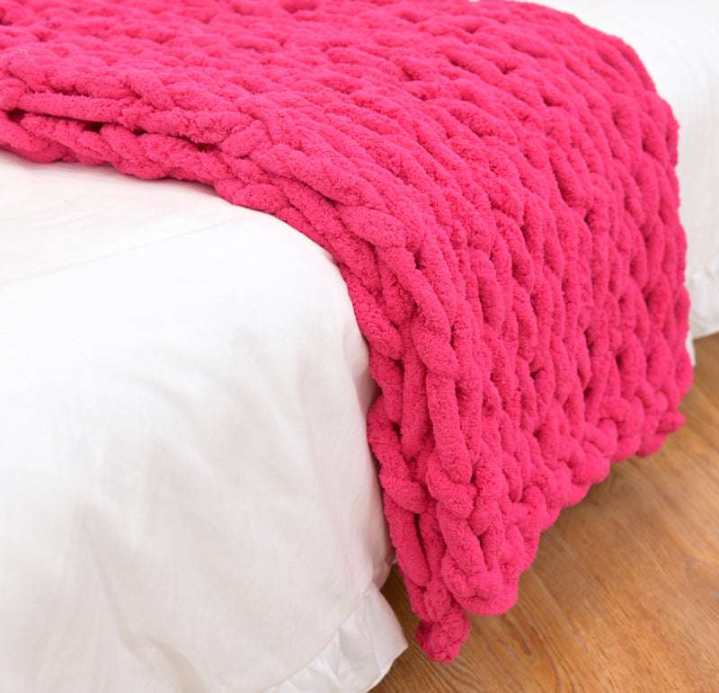 Handmade Coarse Yarn Knitted Chenille Rod Knitted Yarn Sofa Cover Blanket - Minihomy