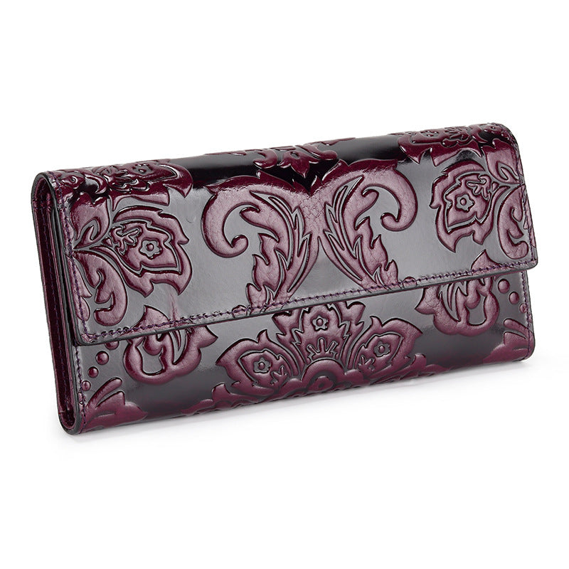 Long Three-fold  Women's Leather Wallet - Minihomy